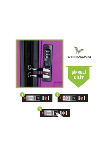 Vegmann Polipropilen Pp Atlas Violet Kabin Boy Valiz Violet