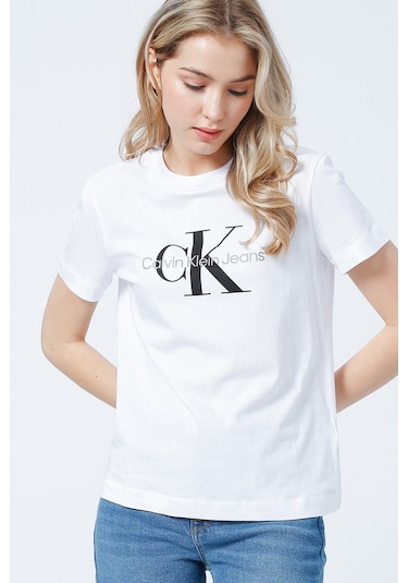 Calvin Klein Kadın Tişört-j20j219142 Beyaz
