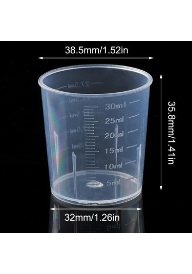 20 Adet 30 Ml Plastik Mezun Ölçüm Kabı Sıvı Konteyner Epoksi Yapma Aracı