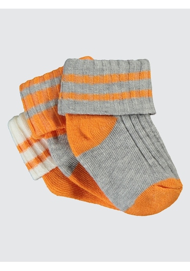 Civil Baby Bebek 3'lü Çorap Set 0-24 Ay Turuncu Turuncu