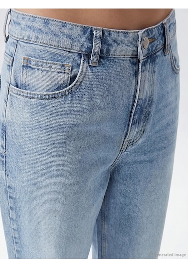 Lc Waikiki Mavi Baggy Fit Kadın Jean Pantolon