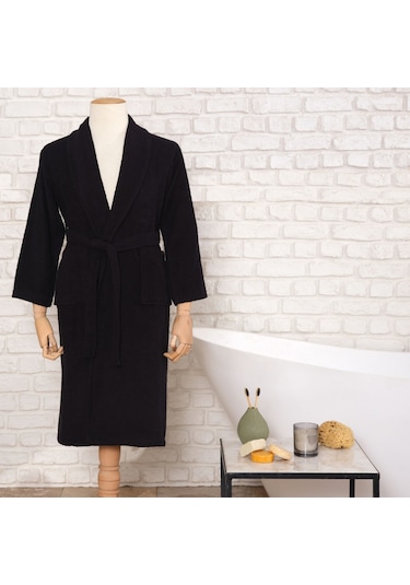 Karaca Home Daily Soft Siyah %100 Pamuk Kadın Bornoz S/m 200.20.01.0387