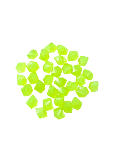 Dofolink 200 Adet Sarı Resin Parçacık, Akvaryum Ve Bahçe Dekorasyonu İçin Gece Aydınlatıcı Flüoresan Taşlar