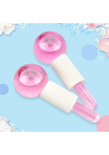 Altın Yüz Soğutma Buz Topları 2'li Set - Yüz Ve Göz Masaj Aleti Çok Renkli