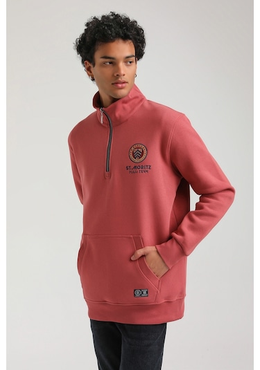 New World Polo Kestane Slim Fit Half-zip Sweatshirt 23fwm64064 - Kiremit