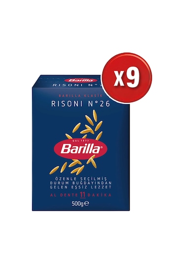 Barilla Arpa Şehriye Risoni 9 x 500 G