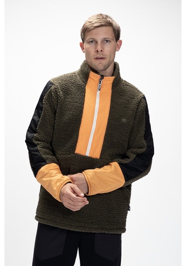 Bomb Soluk Yeşi L Yarım Fermuarlı Erkek Polar Soluk Yeşil