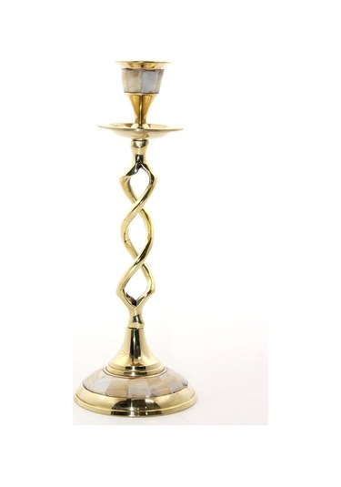 Tekli Pirinç Sedefli Şamdan 5078 01