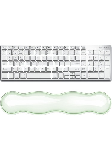 Soğuk Silikon Klavye Bilek Desteği Mouse Pad Bilek Yorgunluğunu Giderir, Özellik: Büyük Yeşil