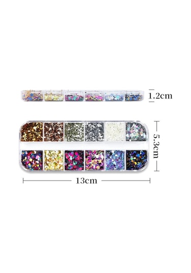 Holografik Yuvarlak Tırnak Süsleme Folyo Pulları Mix Nail Art