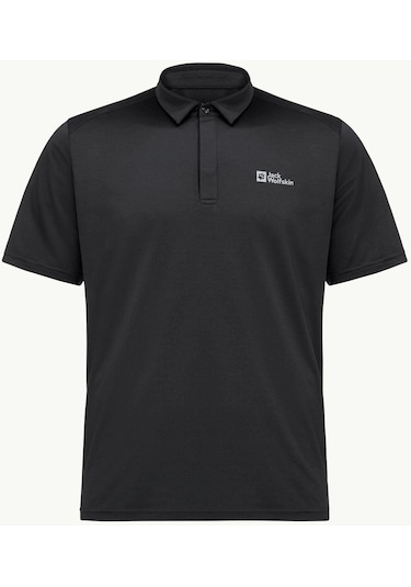 Jack Wolfskin Delgami Polo M Erkek T-shirt-28385-siyah Siyah