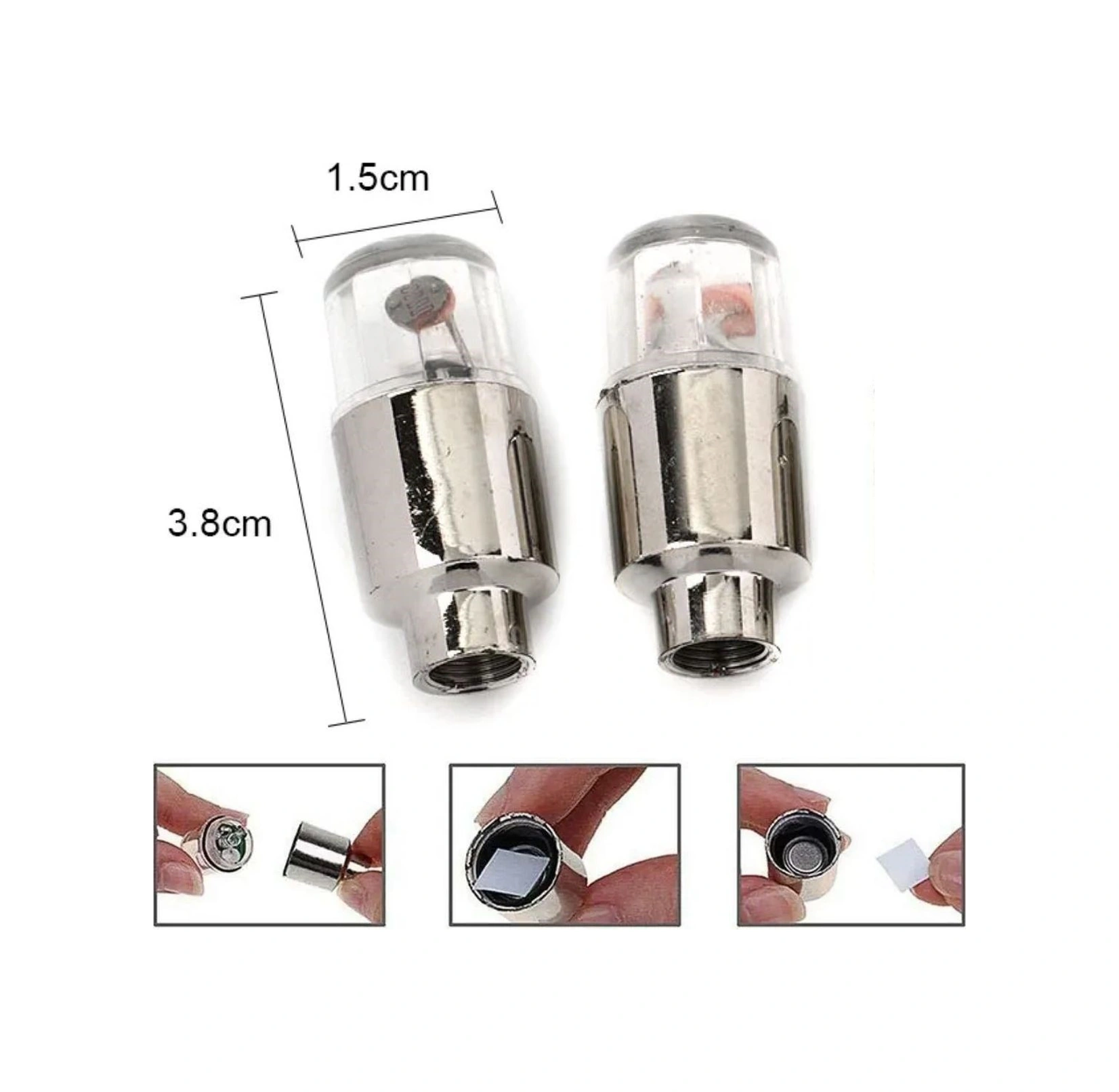 Sıladanal Araç Ve Bisiklet İçin 2 Li Mavi Led Hava Valfi Işık Kapakları-gece Parlayan Lastik Lambası Sibop Kapağı Siyah