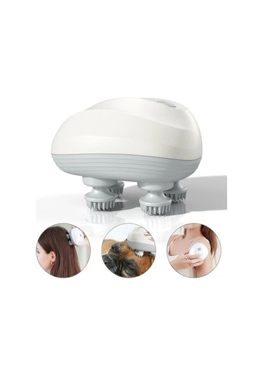 Ranyeek Usb Şarjlı Mini Elektrikli Saç Derisi Masaj Cihazı, Ev Kullanıma Uygun, Çok Fonksiyonlu, Silikon Ve Abs Malzeme, Mavi Mavi