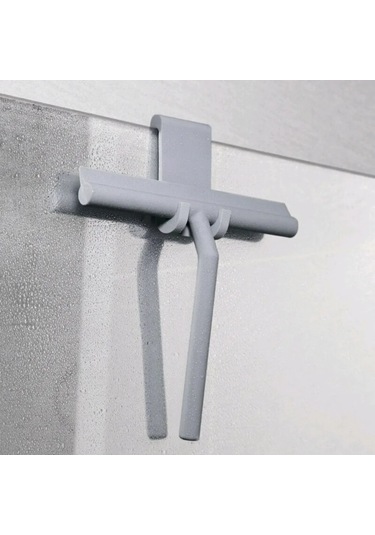 Leezsing Gri Silikon Cam Sılama Aleti - Duş, Pencere, Banyo Temizliği İçin Dayanıklı Squeegee Ve Asma Kanca Gri