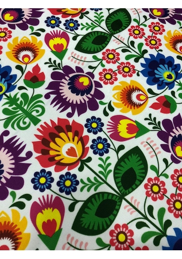 Botanik Çiçek Desenli Dijital Baskılı Kumaş