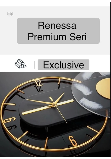 MetaQuartz Aksesuar Renessa Exclusive Quartz Mekanizmalı Özel Seri Dekoratif Meta Gold - Lacivert