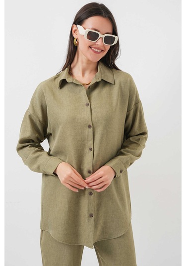 Gabria Keten Ön Düğmeli Takım Haki