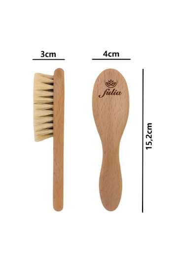 Fulia Doğal Keçi Kılı Yumuşak Midi Boy Bebek Saç Fırçası