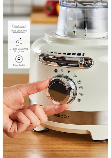 Karaca Multiblend Artisan Retro 1000 W Mutfak Robotu