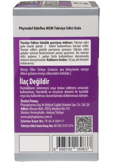 Phytodef Odeflex MSM Glukozamin Sülfat Kondroitin Sülfat 3 x 90 Kapsül