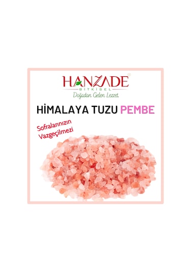 Hanzade Bitkisel Pembe Himalaya Tuzu Granül Tane 1 KG