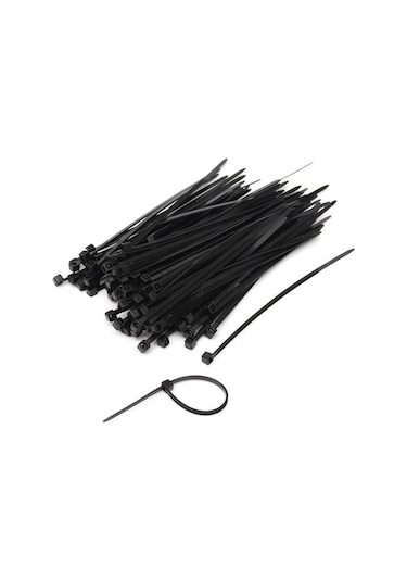 Kupa SİYAH Plastik Cırt Kelepçe 3,6x200 mm. - 100 Adet
