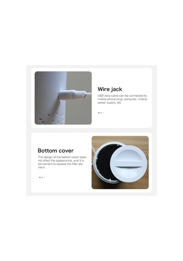 Sones Taşınabilir Uv Sterilizasyon Anyon Hava Temizleyici Araba Ev Hava Nemlendirici Beyaz