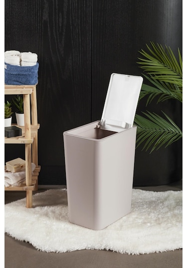 Perotti 13248 Taupe White Molly 12 Litre Click Çöp Kovası Beyaz