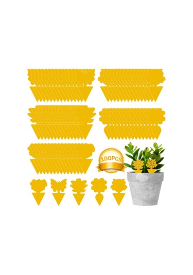 Dofolink 100 Adet Çift Taraflı Zararlı Ötücü, Bitki Koruma Yapıştırıcı 20 Kelebek, 20 Havuç, 20 Köpek, 20 Çam, 20 Baykuş Desenli , Toksik Olmayan, Su Geçirmez, Seralar Ve Bahçeler İçin