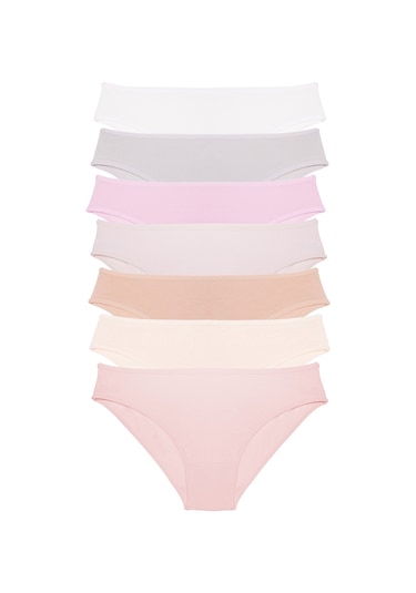 Ekru Kadın Külot 7 Li Paket Likralı Ekru