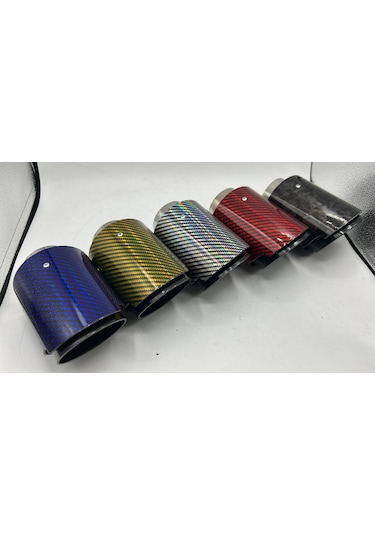 Monlion Gümüş-gri Karbon Egzoz Ucu Giriş Çapı60mm,çıkış Çapı 89mm