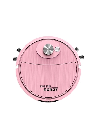 Akıllı Süpürge Robotu: 3'ü Bir Arada Süpürme, Emme, Mopping - Usb Şarjlı, Ev Aletleri, Pembe Pembe Pembe