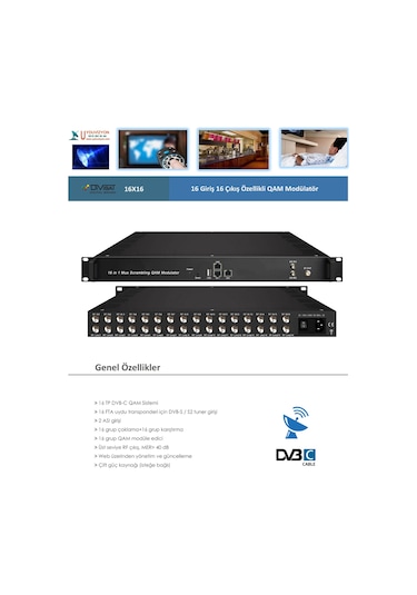Divisat 16x16 Qam Modülatör -16 Frekans Giriş 16 Dvb-C Rf Çıkış