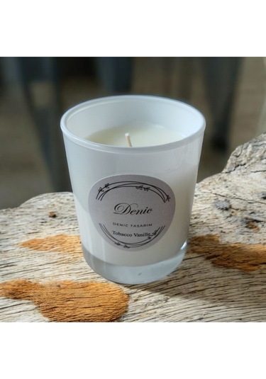 Denic Kokulu Mum Beyaz Cam Bardak Toboco Vaniliaa 9*7 Çap