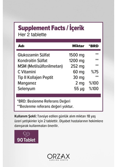 Orzax Cosakondrin Plus 90 Tablet