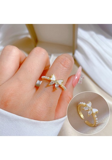 Ayarlanabilir Açıklığa Sahip Zarif Zirkon Yüzük No.61 Çok Renkli