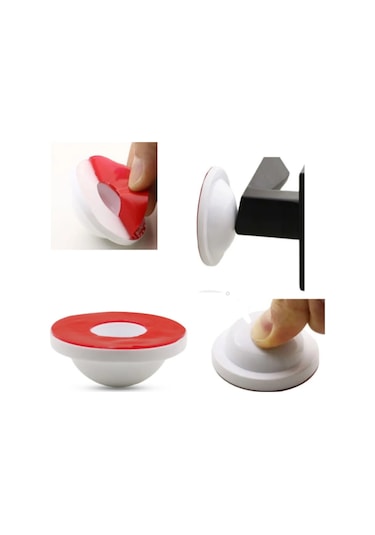 Silikon Kapı Stoperi Beyaz 3 Adet Tamponu Kendinden Yapışkanlı Beyaz Kapı Kolu Stopu