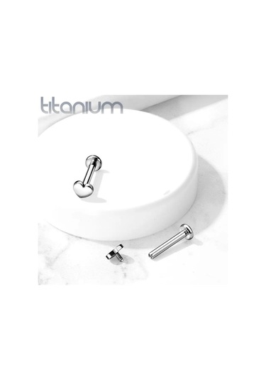 Spikes Kulak İçin Titanyum Kalp Dövme Labreti 124162277 Gri