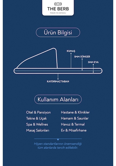 10 Çift Beyaz Tek Kullanımlık Premium Otel&spa Terliği Kaydırmaz Tabanlı