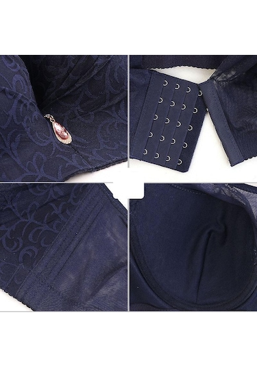 Mavi Fallsweet Kadın Yelek Sütyen Bcd Fincan Mesh İle Push Up Sütyen Tam Kapsama Sütyen Gündelik Giyim Mavi