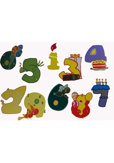 Sıa Duvar Süsü (Sticker) Renkli Rakamlı Pvc