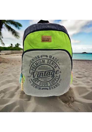 Kaliteli Vintage Disayn Sırt Gezi Çantası New Patchwork 5017 Gri