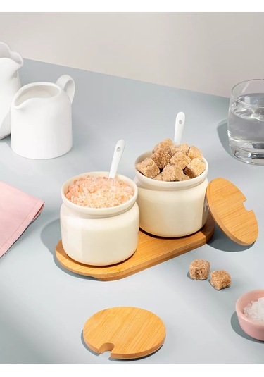 Villa Como Seramik Şekerlik Ve Tuzluk Kapaklı Ve Kaşıklı 265549901