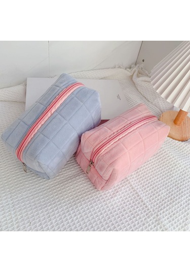 Aubyhe Beyaz Yastık Desenli Portatif Makyaj Çantası - Ins Stilinde Geniş Hacimli, Günlük Kullanım İçin Pratik Saklama Çözümü Çok Renkli