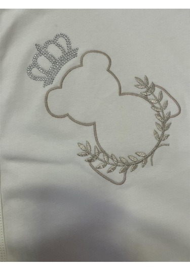 Babydoll Battaniye Babydola Ekru Asortili-12052 Beyaz