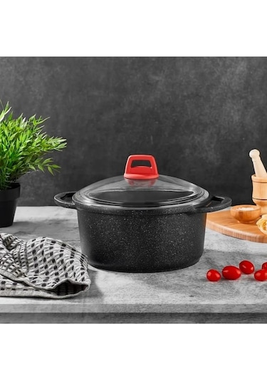 Gülsan Granit Döküm Derin Tencere 24 Cm Siyah