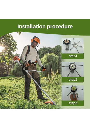 Monyee 6 İnç Çelik Tel Çim Kesme Başlığı, 5mm Açılıklı, Hafif Ve Dayanıklı, Li-pilli Makinalar İçin Orman, Bahçe Bakımı Aksesuarı