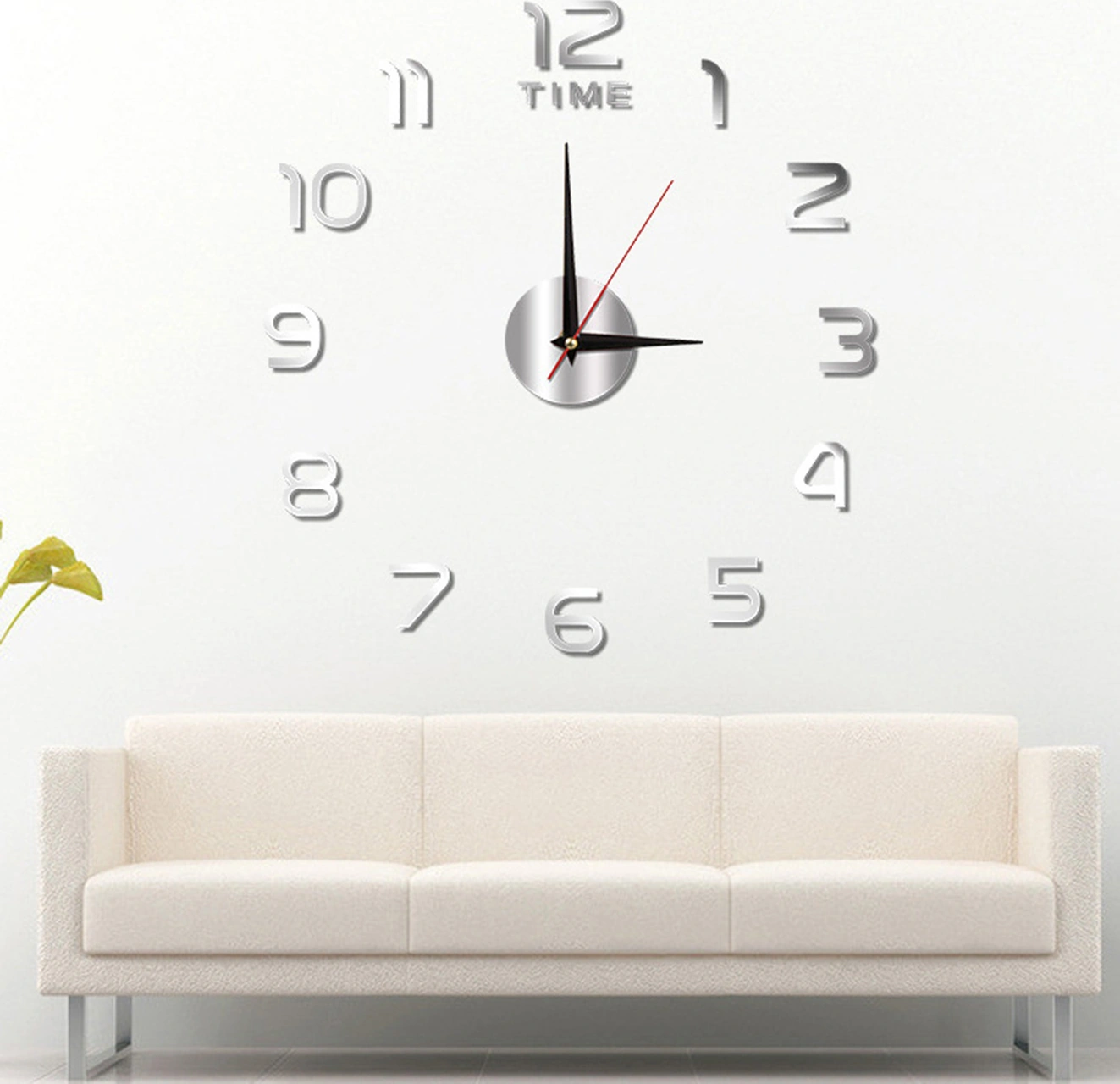 Xindoker Akrilik Gündüz-gecelik Sessiz Duvar Saati, Modern Dekoratif Dıy Rakam Sticker, 40cm Gümüş Renk, Toptan Satış Çok Renkli