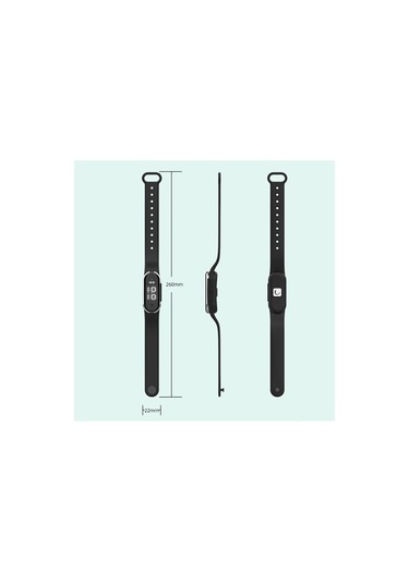 Fortunelane Siyah Akıllı Ultrasonik Sinek Kovucu Bileklik, Fiziksel Koruma, Üç Seviye Ayar, Saat, Hamile Bebeğe Uygun