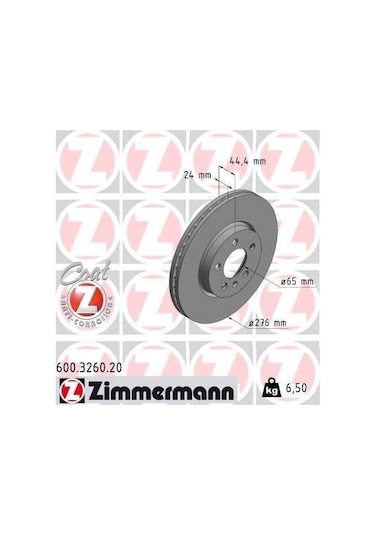 Zımmermann 600.3260.20 - Ön Fren Diski 276 24x5dlxhavalı Audı-se